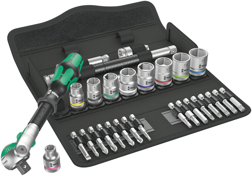 Wera 004046 29pc 8100 SB 6 Zyklop Speed Socket Set, 3/8