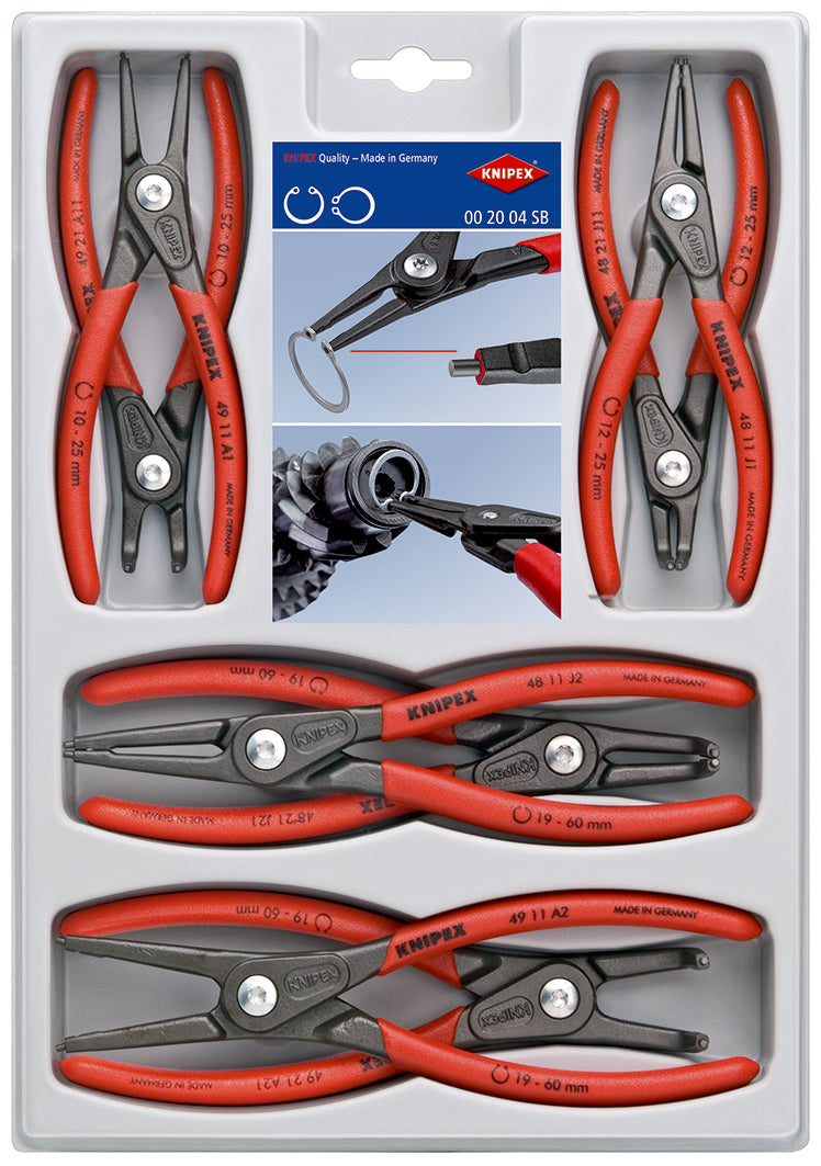 Knipex 00 20 03 SB 4pce Precision Circlip Plier Set