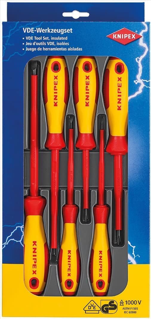 Knipex 00 20 12 V01 6pce VDE Slotted & Phillips Screwdriver Set