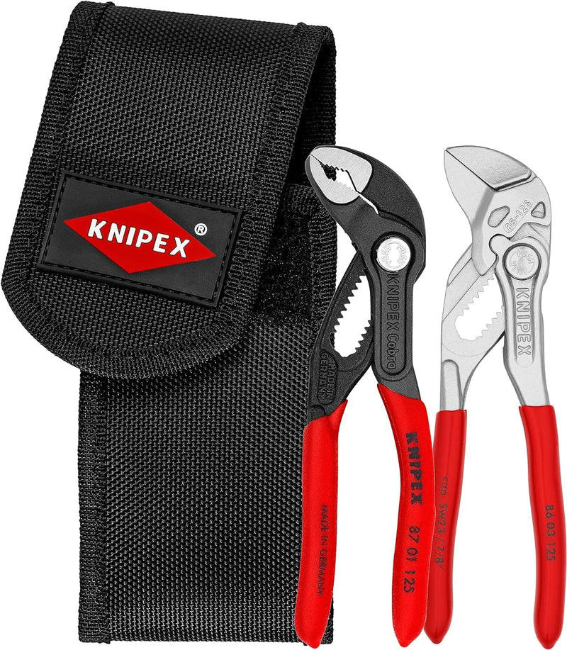 Knipex 00 20 72 V04 2pce Cobra Mini Waterpump Pliers Set in Belt Pouch