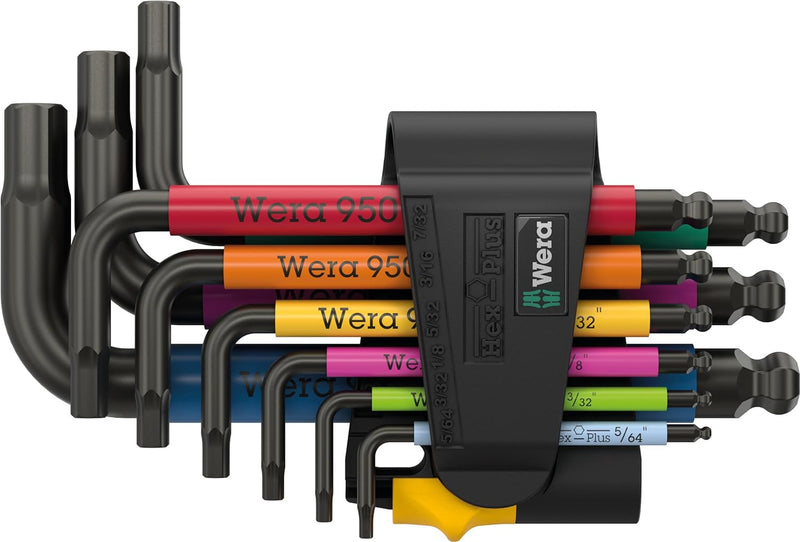 Wera 022641 9pc 950/9 Hex-Plus Multicolour Imperial 3 L-key Set BlackLaser