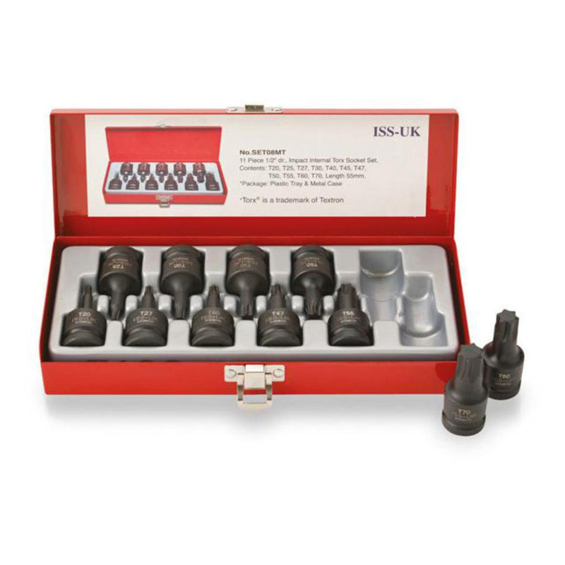 Impact Socket Supplies (ISS UK) SET08MT 1/2"Dr 11pce T20-T70 Torx Impact Socket Set