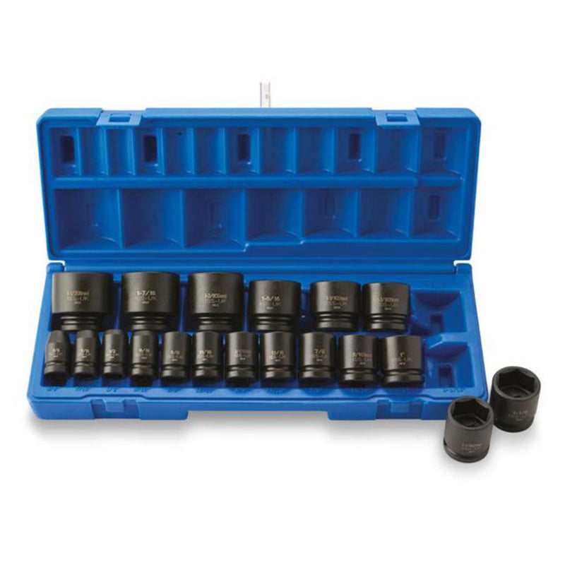 Impact Socket Supplies (ISS UK) SET08AFS19 1/2"Dr 19pce 3/8-1.1/2"AF Impact Socket Set