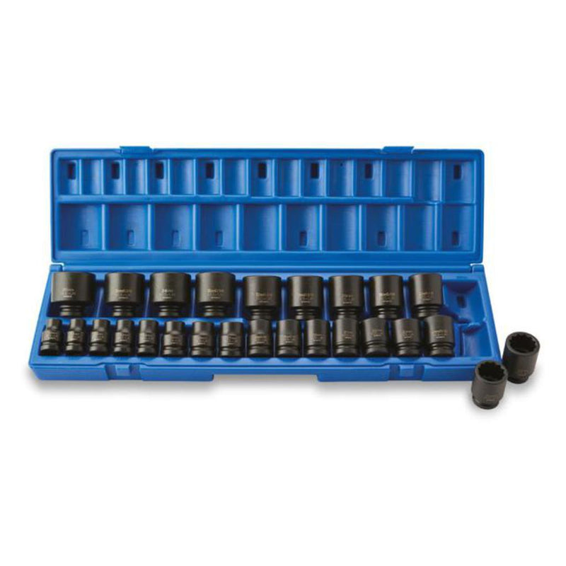 Impact Socket Supplies (ISS UK) SET08BHMMS26 1/2"Dr 26pce 10-36mm Bi-Hex Impact Socket Set