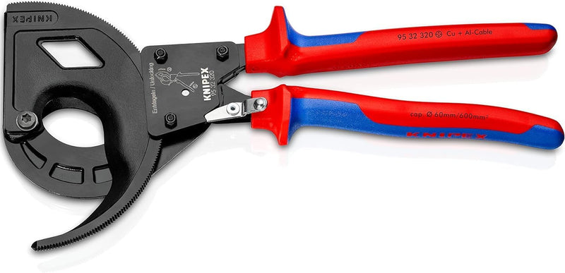 Knipex 95 32 320 320mm 3 Stage Ratchet Cable Shears Cutters Multi-Component Grip