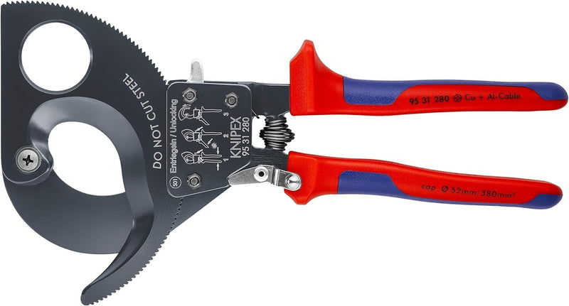 Knipex 95 31 280 280mm Ratchet Cable Shears Cutters Multi-Component Grip