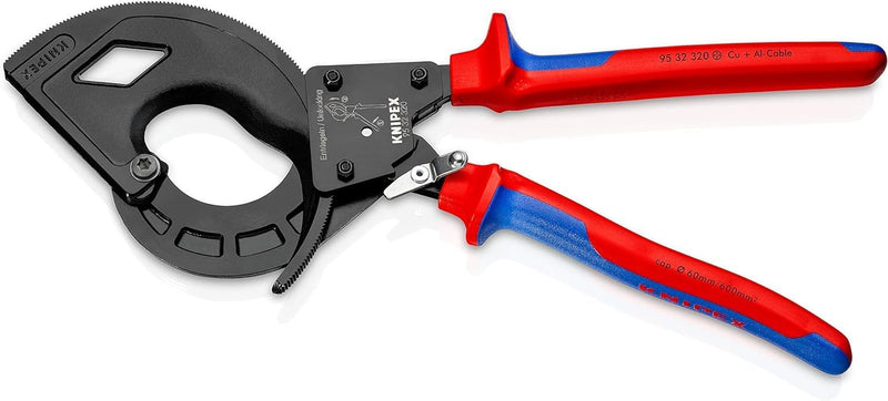 Knipex 95 32 320 320mm 3 Stage Ratchet Cable Shears Cutters Multi-Component Grip