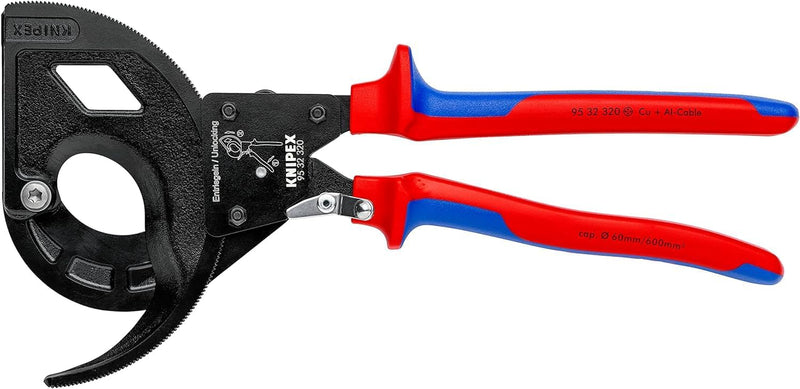 Knipex 95 32 320 320mm 3 Stage Ratchet Cable Shears Cutters Multi-Component Grip