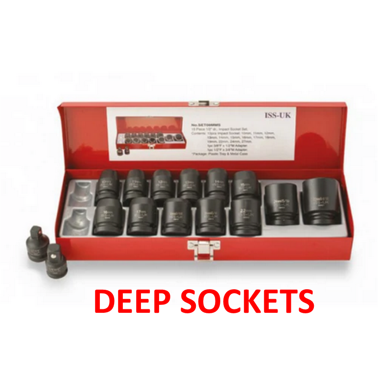 Impact Socket Supplies (ISS UK) SET08MML 1/2"Dr 15pce 10-27mm DEEP Impact Socket Set