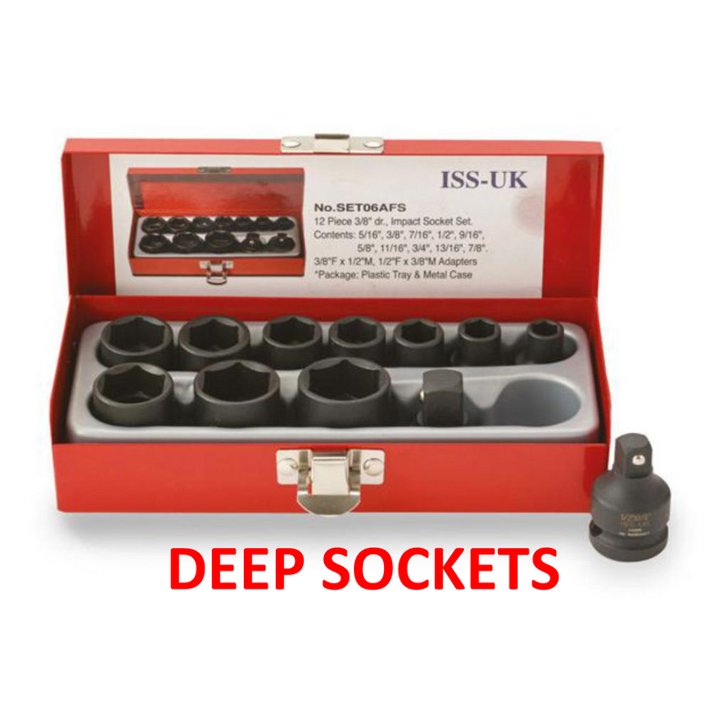 Impact Socket Supplies (ISS UK) SET06MML 3/8"Dr 14pce 8-19mm DEEP Impact Socket Set