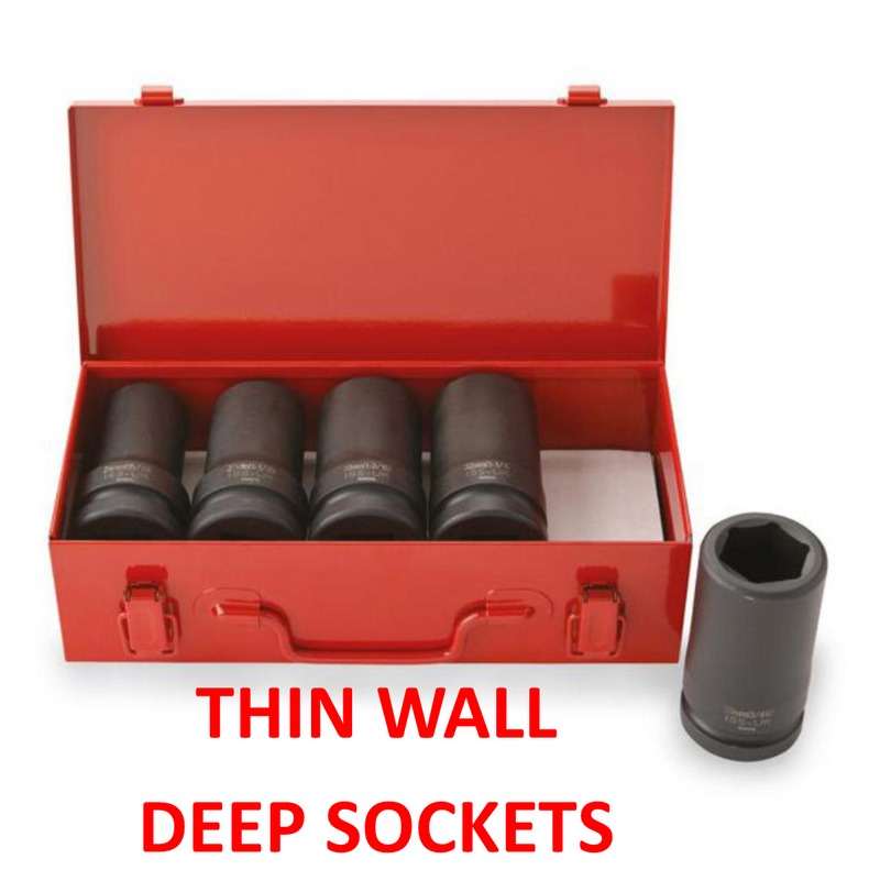 Impact Socket Supplies (ISS UK) SETTWVWN 1″Dr 5pce THIN WALL DEEP Vehicle Wheel Nut Socket Sets