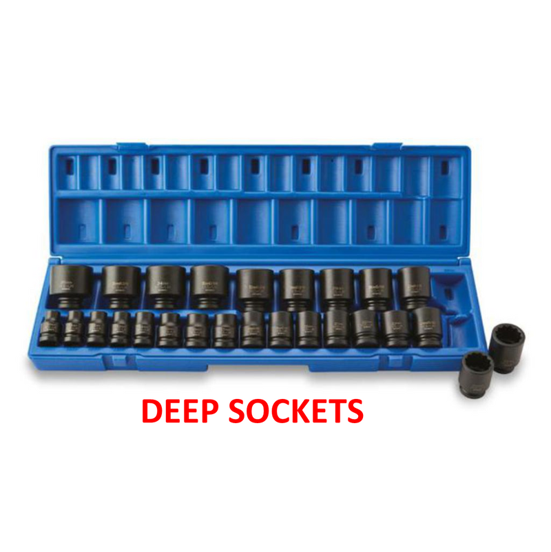 Impact Socket Supplies (ISS UK) SET08BHMML26 1/2"Dr 26pce 10-36mm DEEP Bi-Hex Impact Socket Set