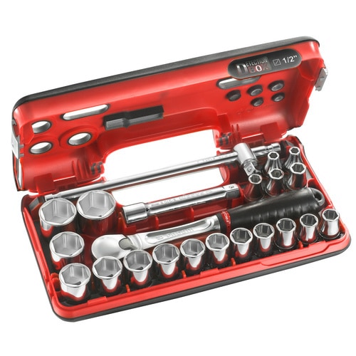 Facom SL.DBOX4 1/2"Dr 22pce Metric 8-32mm Hexagon (6-Point) Socket Set