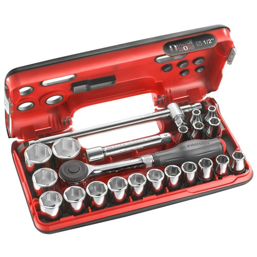 Facom S.360DBOX4 1/2"Dr 22pce Metric 8-32mm Hexagon (6-Point) Socket Set