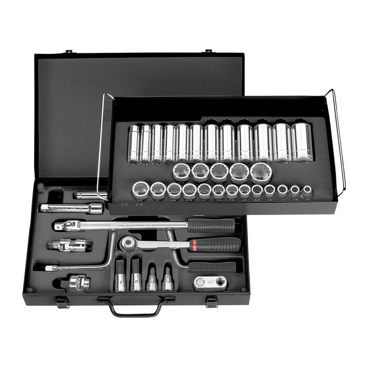 Facom S.450UP 1/2"Dr 44pce Imperial (AF) 3/8-1.1/4" Bi-Hexagon (12-Point) Standard & Deep Socket Set