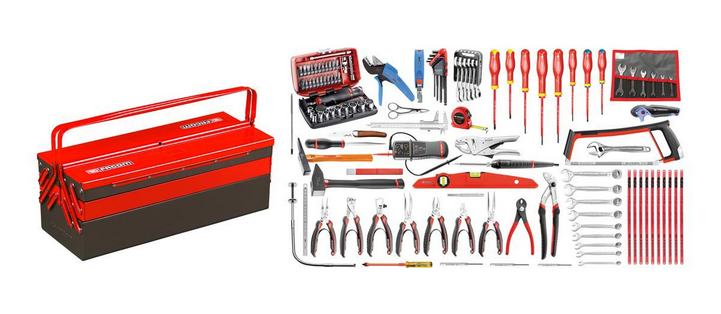 Facom 2070.E18 120pce Electricians Metric Tool Kit C/W BT.13A Cantilever Tool Box