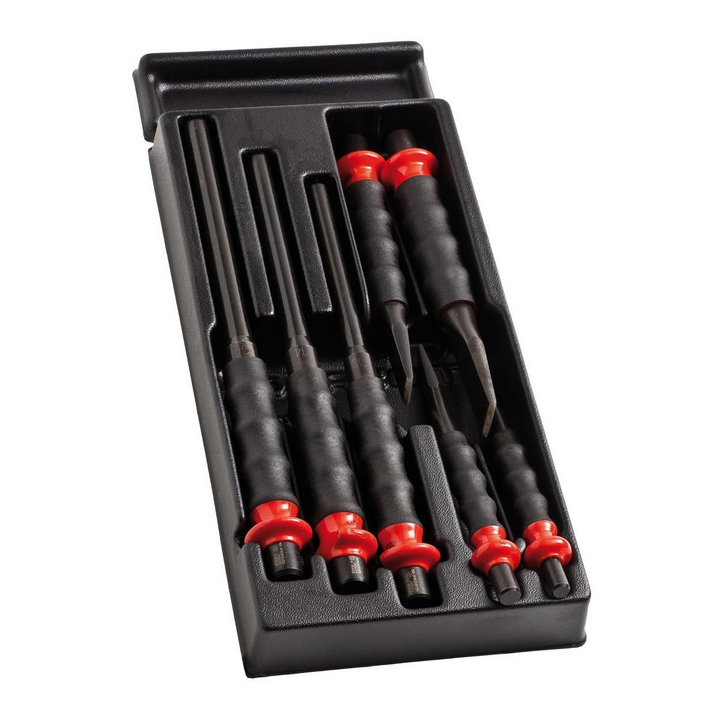 Facom MOD.CG1 7pce Comfort Grip Sheathed Punch and Chisel Set
