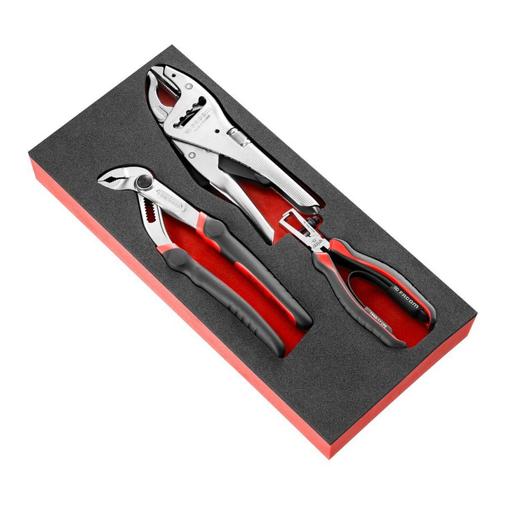 Facom MODM.CPEA3 4pce Multigrip, Lock and Wire Stripping Plier Set