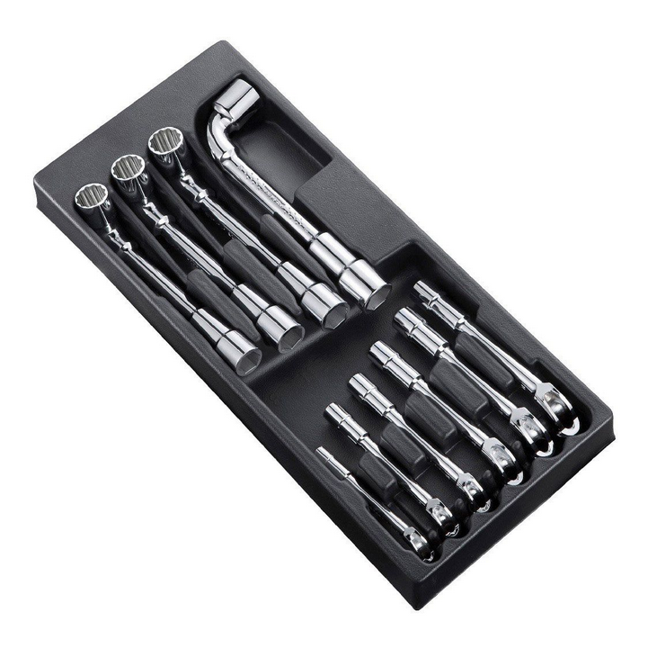 Expert By Facom E194939 10pce 8-19mm Metric Angled Socket Spanner Set