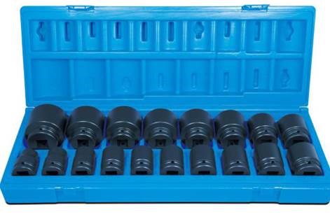 Impact Socket Supplies (ISS UK) SET12MMS18 3/4"Dr 18pce 19-50mm Standard Impact Socket Set