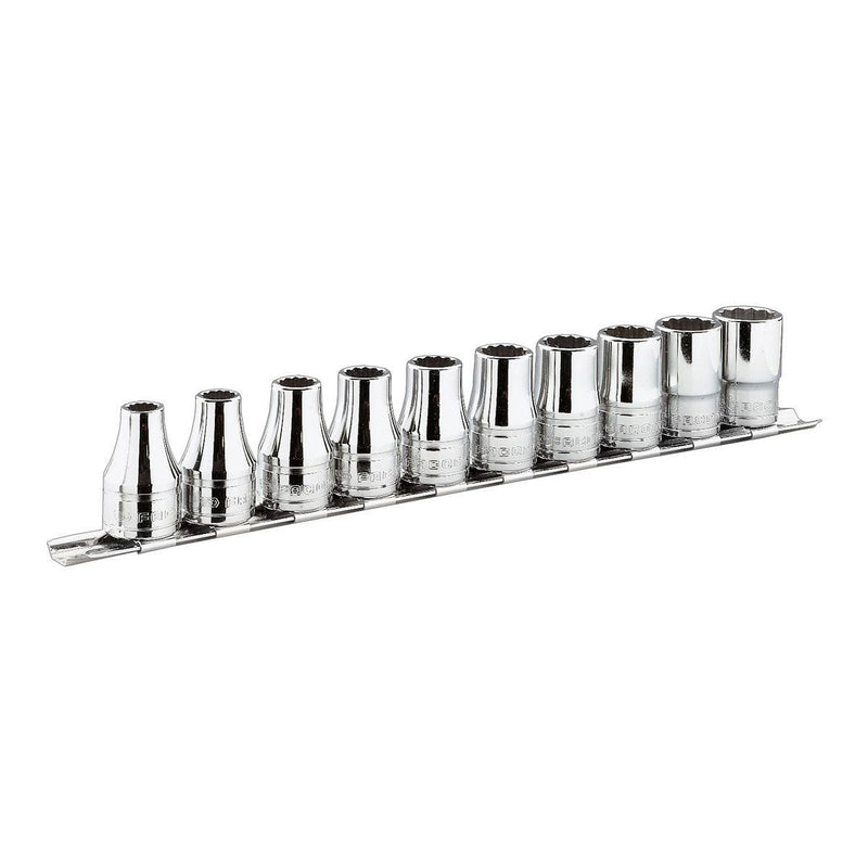 Facom J.40U 3/8"Dr 8pce Imperial(AF) 1/4"-11/16" Bi-Hexagon (12-Point) Sockets on a Rail