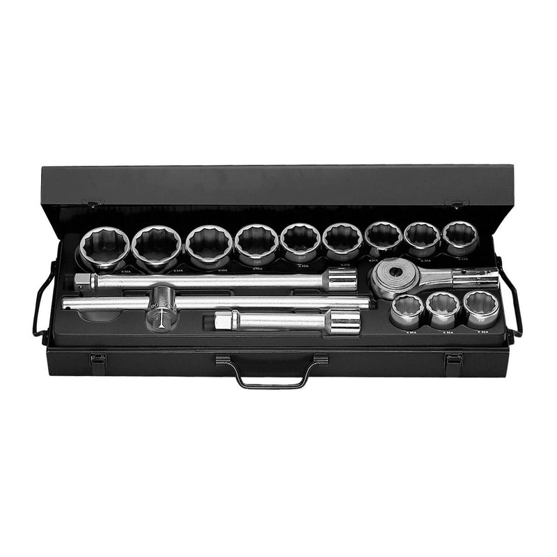 Facom K.432E 3/4"Dr 16pce Metric 30-55mm Bi-Hexagon (12-Point) Socket Set