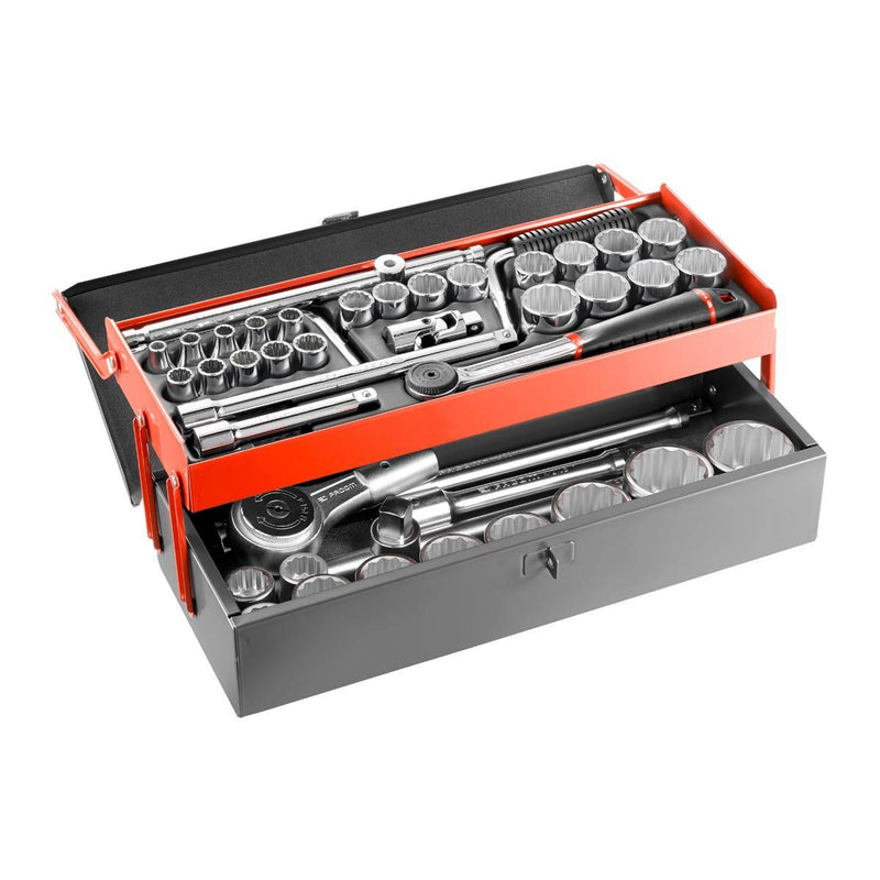 Facom SK.452N 1/2 & 3/4"Dr 42pce Metric 8-50mm Bi-Hexagon (12-Point) Socket Set