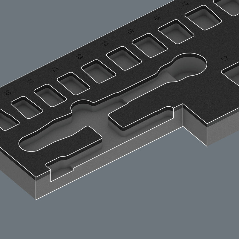 Wera 150114 16pc 9724 Foam Insert 8010 B Zyklop 3/8" Comfort Ratchet Socket Set 1
