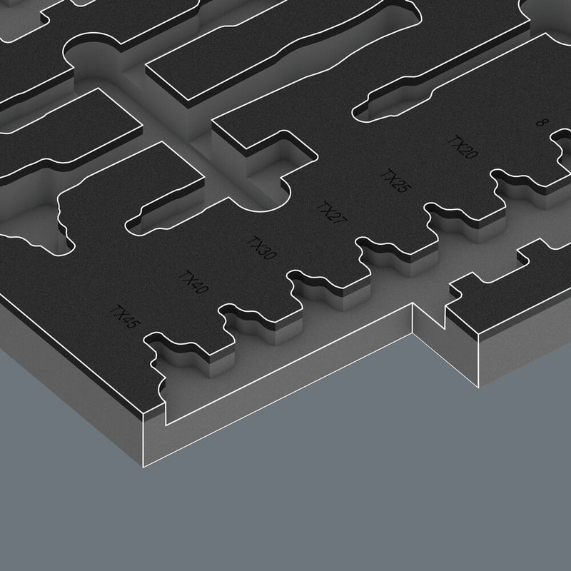 Wera 150116 28pc 9726 Foam insert 8007 B VDE Zyklop 3/8" VDE Ratchet Socket Set 1