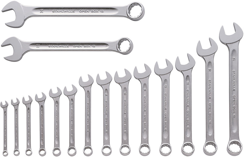 Stahlwille 13/16 16pce Metric 7-24mm Open Box Combination Spanner Set