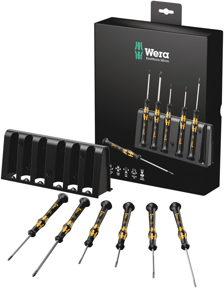 Wera 030170 6pc 1578 A/6 ESD Screwdriver Set and rack for electronic  applications