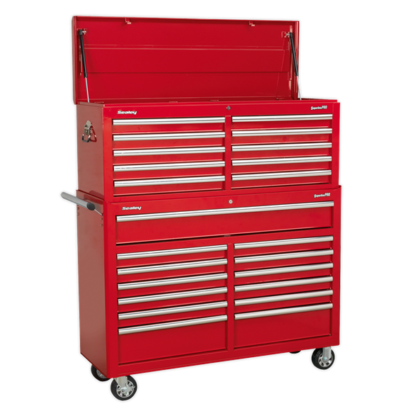 Sealey AP52COMBO1 23 Drawer Extra-Wide Roller Cabinet with Ball Bearing Slides - Red