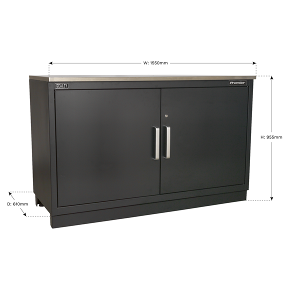 Sealey APMS02 1550mm Heavy-Duty Modular 2 Door Floor Cabinet