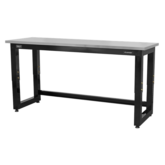 Sealey APMS23 1830mm Heavy-Duty Steel Adjustable Workbench with Stainless Steel Worktop