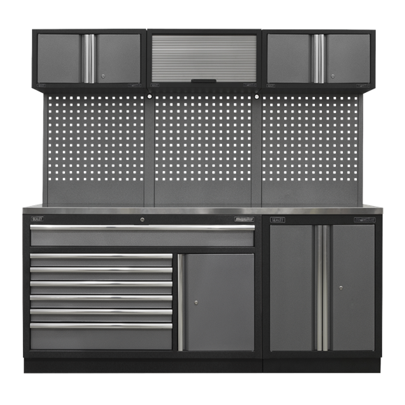 Sealey APMSSTACK11SS Superline Pro 2.04m Storage System - Stainless Steel Worktop