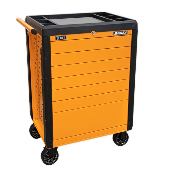 Sealey APPD7O 7 Drawer Push-To-Open Rollcab Hi-Vis Orange