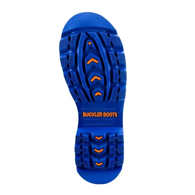 Buckbootz BBZ6000 Orange/Blue Neoprene/Rubber Heat and Cold Insulated Safety Wellington Boot