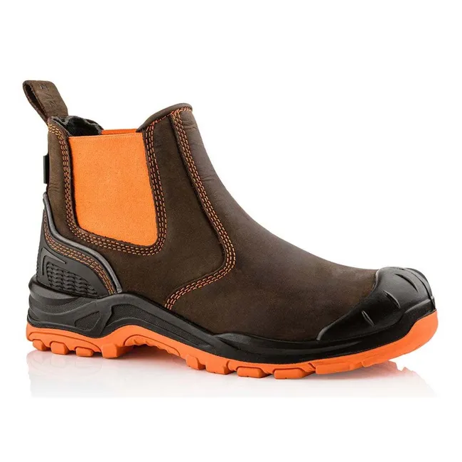 Buckbootz BVIZ3 Orange/Brown 360 High Visibility Metal Free Waterproof Safety Dealer Boot