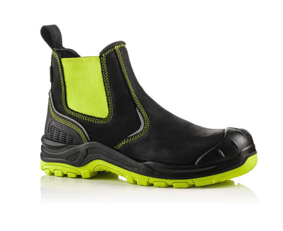 Buckbootz BVIZ3 Yellow/Black 360 High Visibility Metal Free Waterproof Safety Dealer Boot