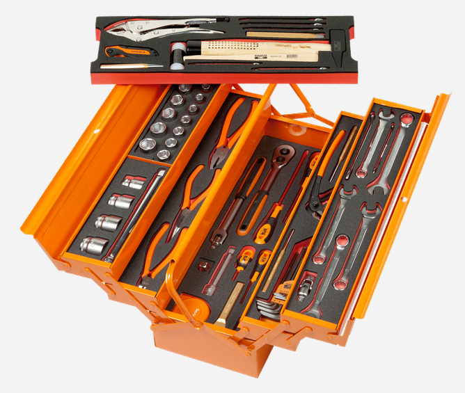 Bahco 3149-ORFF1 69pce General Purpose Tool Kit in Cantilever Metallic Box with Foams