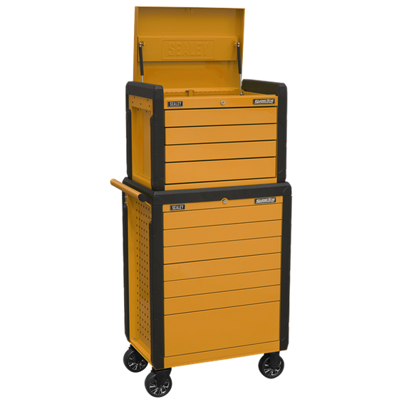 Sealey APPDSTACKO Orange 11 Drawer Push-To-Open Topchest & Rollcab Combination