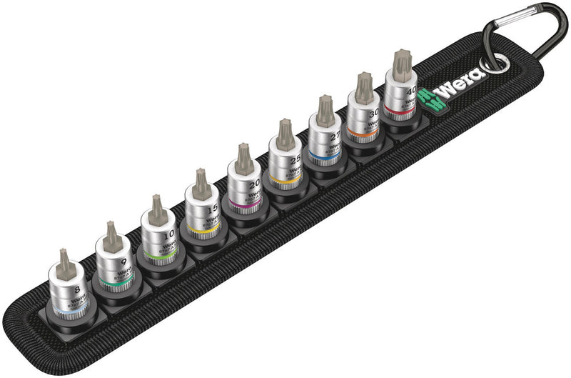 Wera 003882 9pc Belt A 3 TORX¨ Holding Function Bit-Socket Set, 1/4"