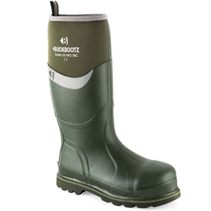 Buckbootz BBZ6000 Green Neoprene/Rubber Heat and Cold Insulated Safety Wellington Boot