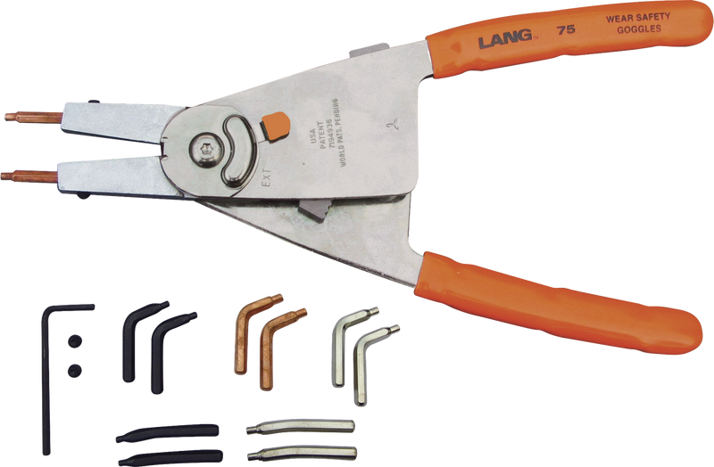 Lang No75 Quick Switch Internal & External Circlip Plier 38-102mm C/W Tip Kit